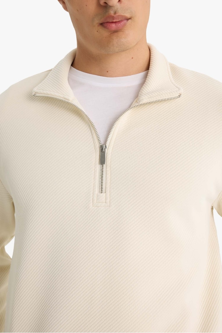 سويت شيرت تويل قصة عادية بسحاب