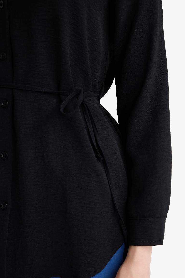 Regular Fit Shirt Collar Long Sleeve Tunic