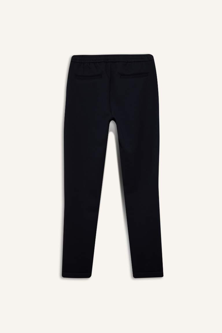 jogger Regular Hem Scuba Fabric Trousers
