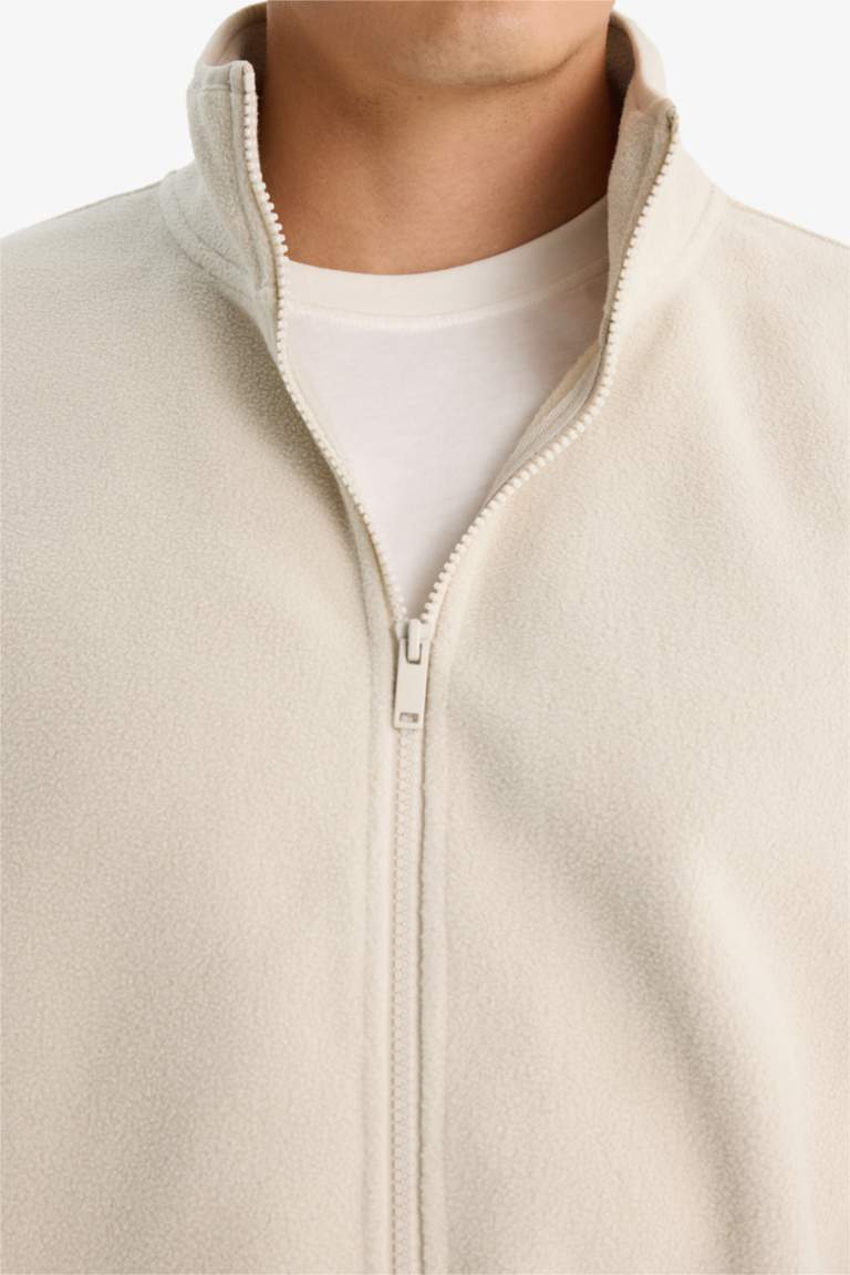 Relax Fit Half Turtleneck fleece Cardigan