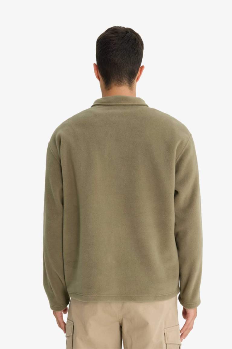 Sweatshirt en polaire à demi-zip Coupe décontractée