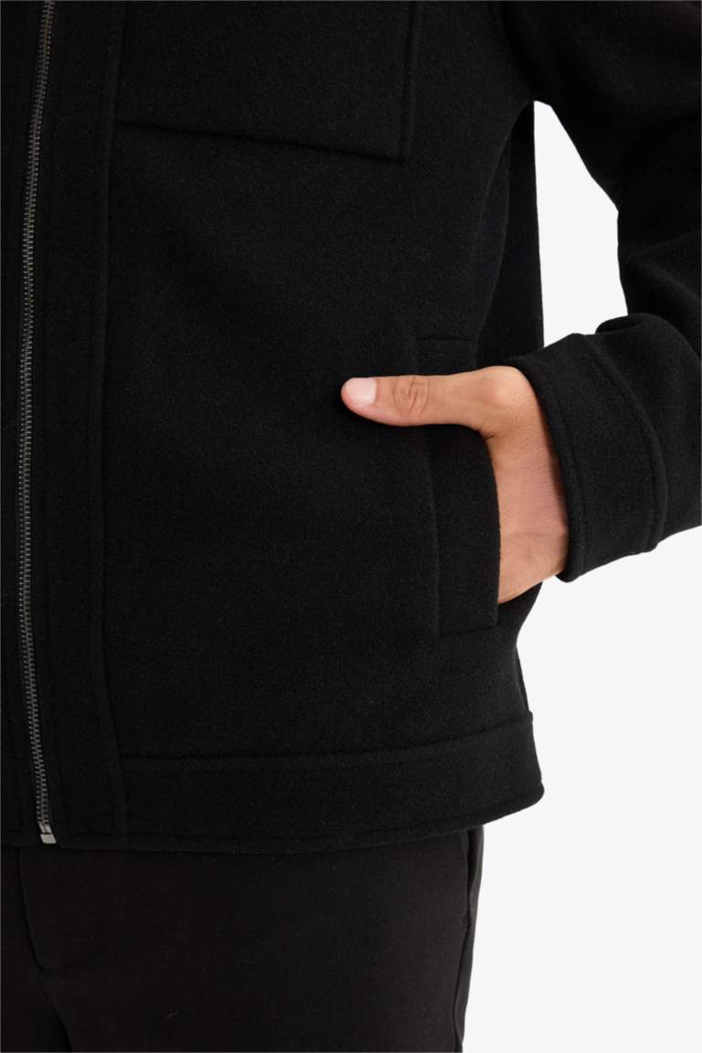 جاكيت بامب سليم فيت بياقة بولو