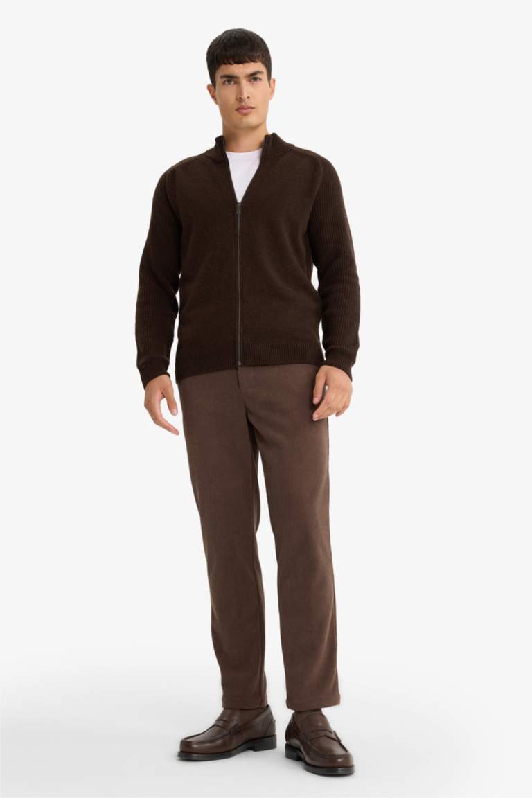 Regular Hem Velvet Trousers