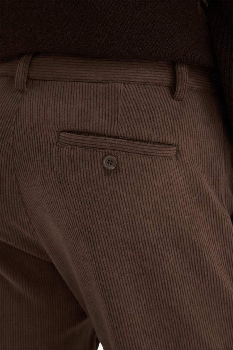 Regular Hem Velvet Trousers