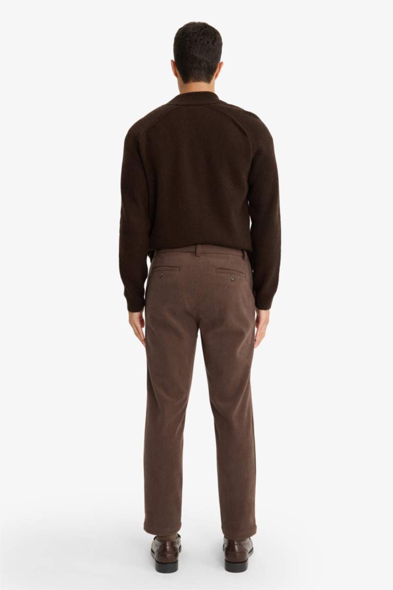 Regular Hem Velvet Trousers
