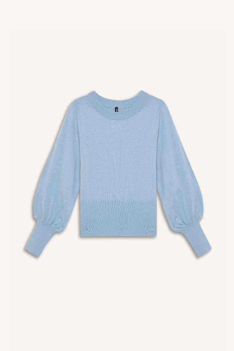Regular Fit Bisiklet Yaka Basic Düz Triko Kazak