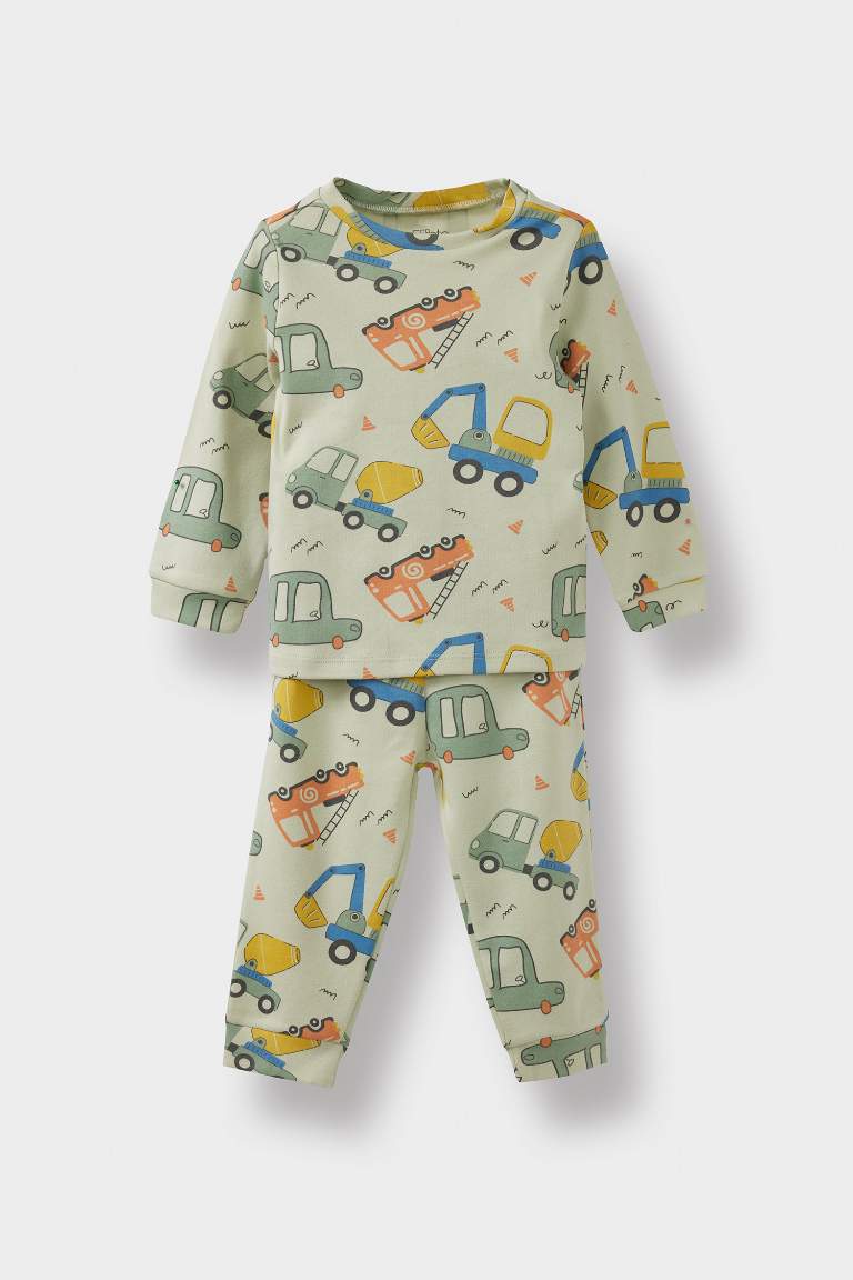 Baby Boy Vehicle Printed Top Bottoms 2 Piece Pajama Set