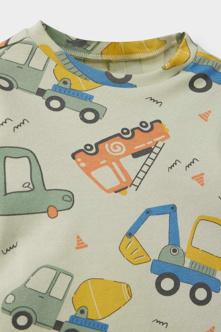 Baby Boy Vehicle Printed Top Bottoms 2 Piece Pajama Set