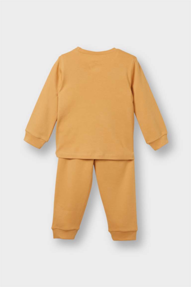 Комплект пижамы для мальчиков с длинными рукавами и принтом льва