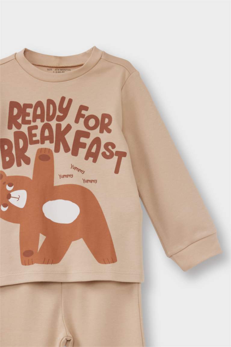 Baby Boy Bear Printed Long Sleeve 2 Piece Pajama Set