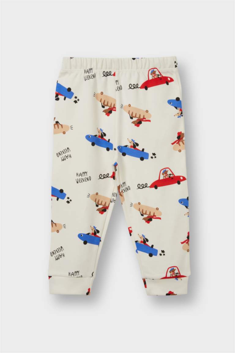 Baby Boy Vehicle Printed Long Sleeve 2 Piece Pajama Set