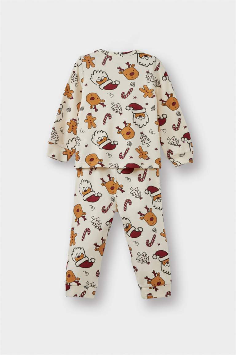 سيت بجامة بيبي ولادي بطبعة كريسماس - قطعتين