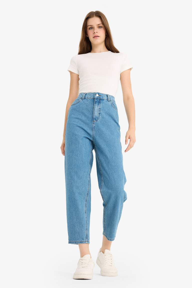 Paperbag High Waist Ankle Length Jeans