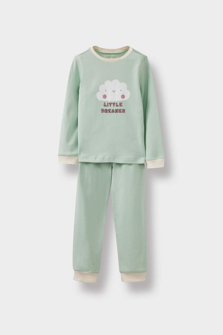 Baby Girl Printed Top Bottoms 4 Piece Pajama Set