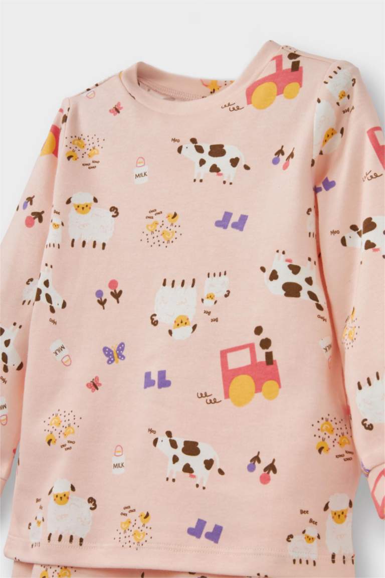 Kız Bebek 4'lü Pijama Takımı Uzun Kollu Üst Uzun Alt