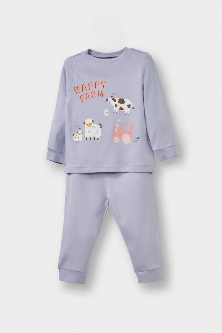 Kız Bebek 4'lü Pijama Takımı Uzun Kollu Üst Uzun Alt