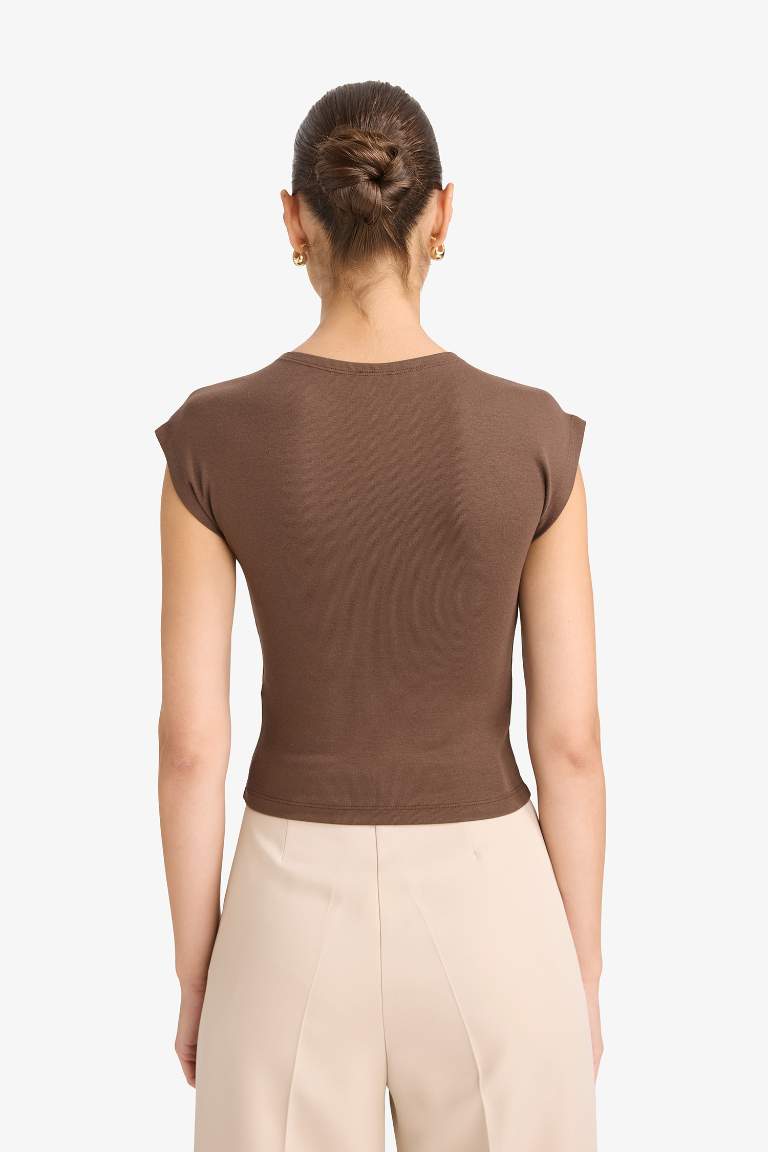 Slim Fit Crew Neck Basic Modal Short Sleeve T-Shirt