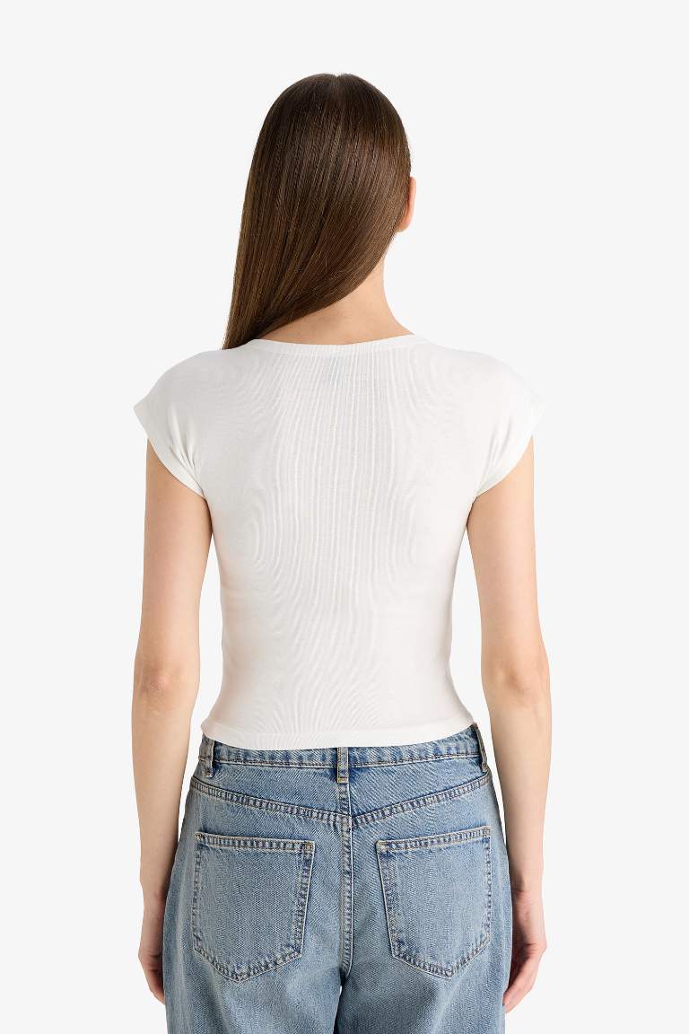 Slim Fit Crew Neck Basic Modal T-Shirt