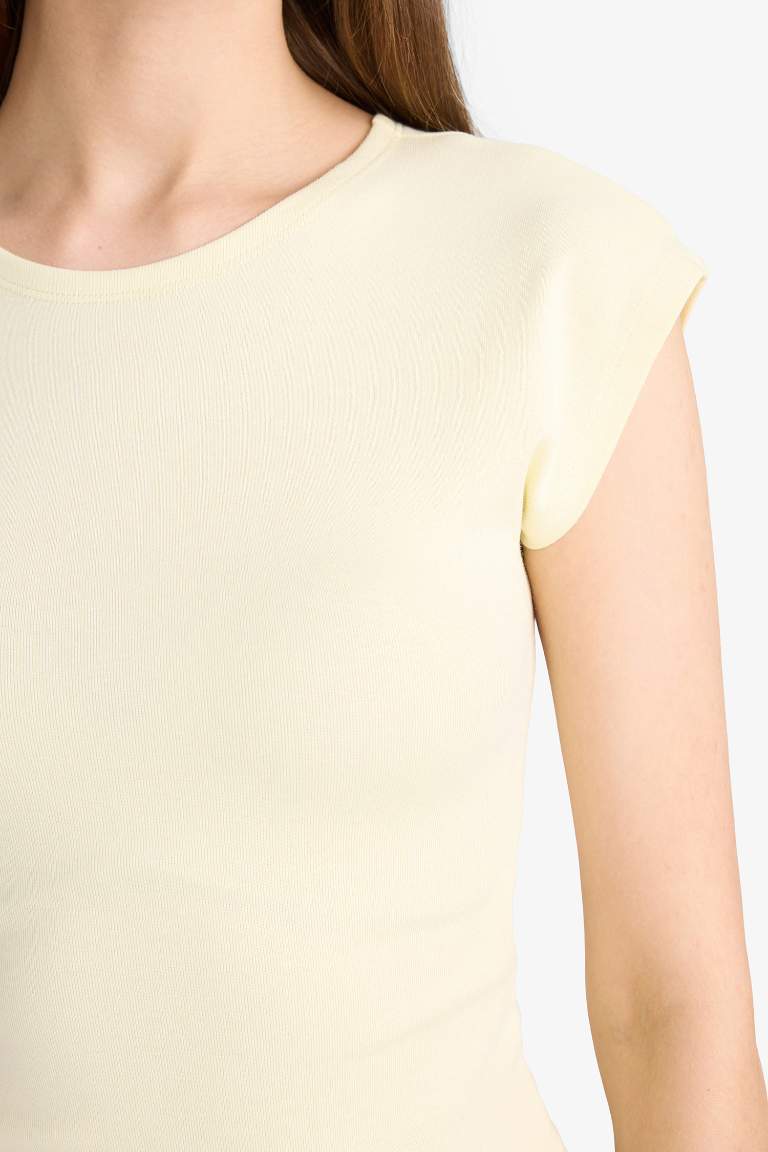Slim Fit Dar Kesim Bisiklet Yaka Basic Düz Modal Kısa Kollu Tişört