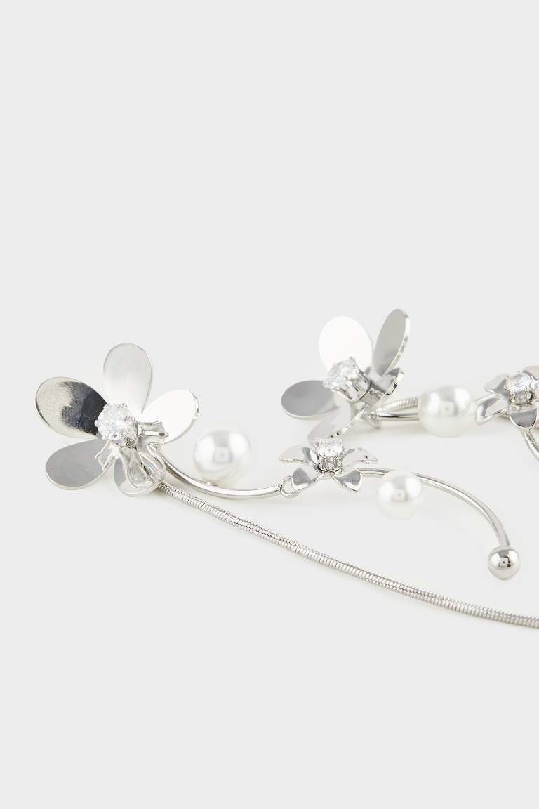 Kadın Çiçekli Sallantılı Silver Küpe