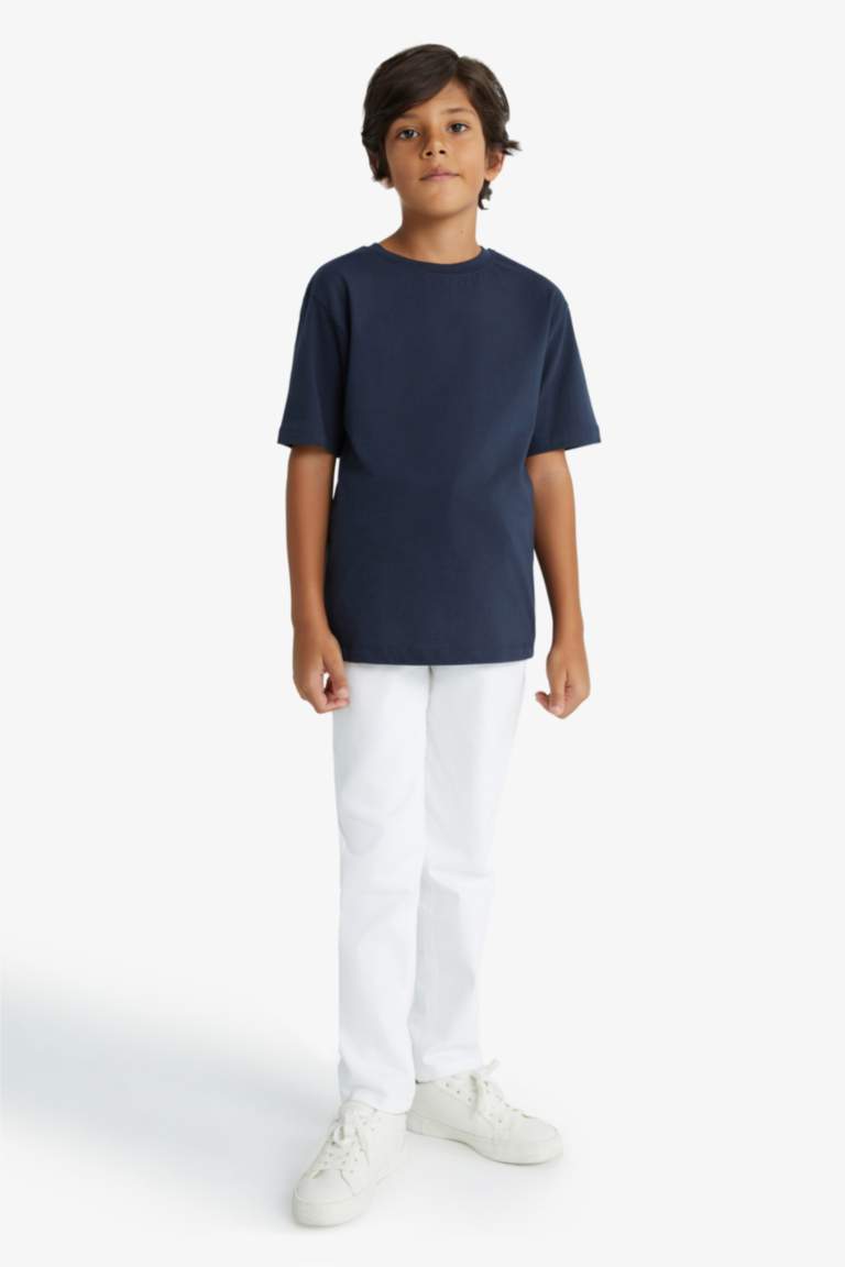 Boy Standard Leg Gabardine White Trousers