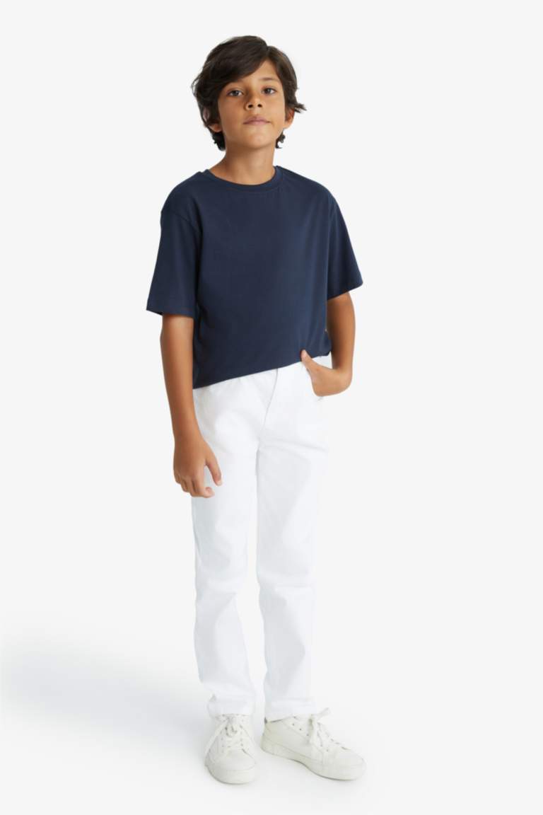 Boy Standard Leg Gabardine White Trousers