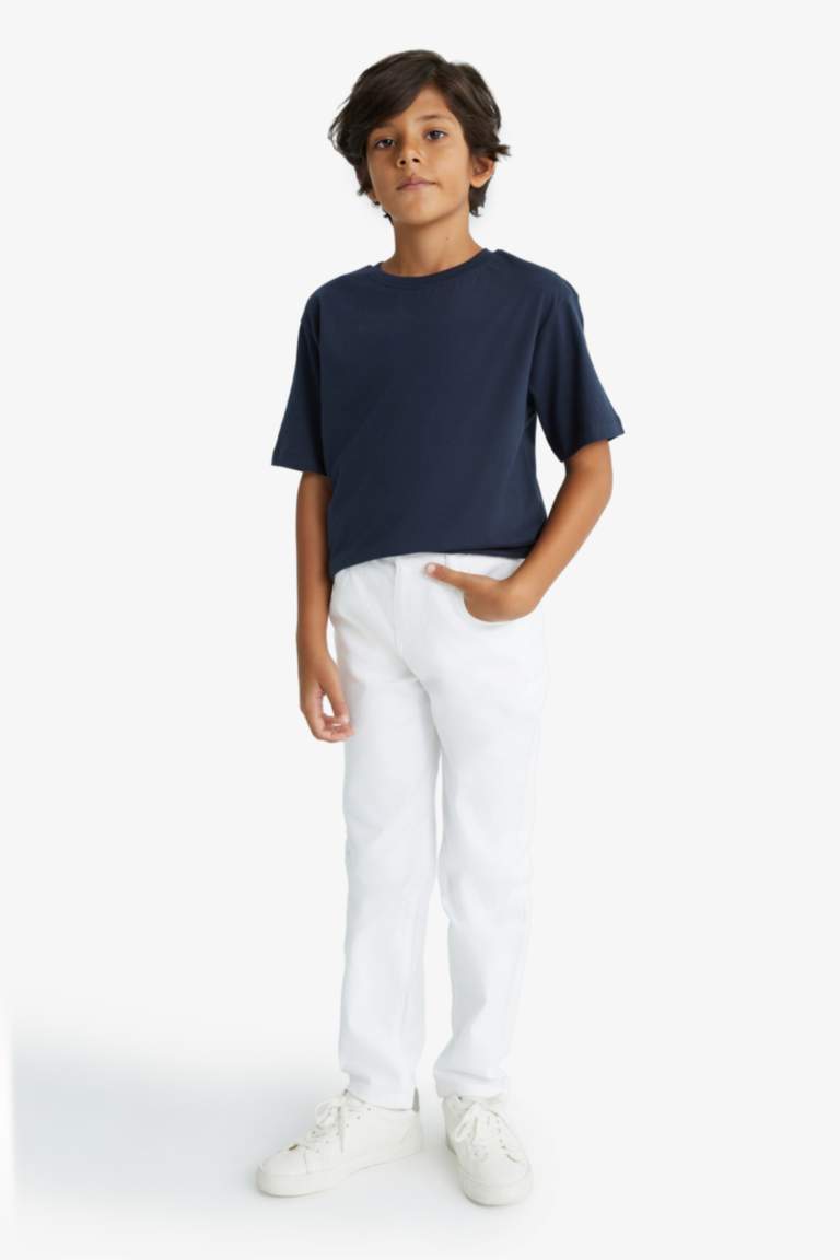 Boy Standard Leg Gabardine White Trousers