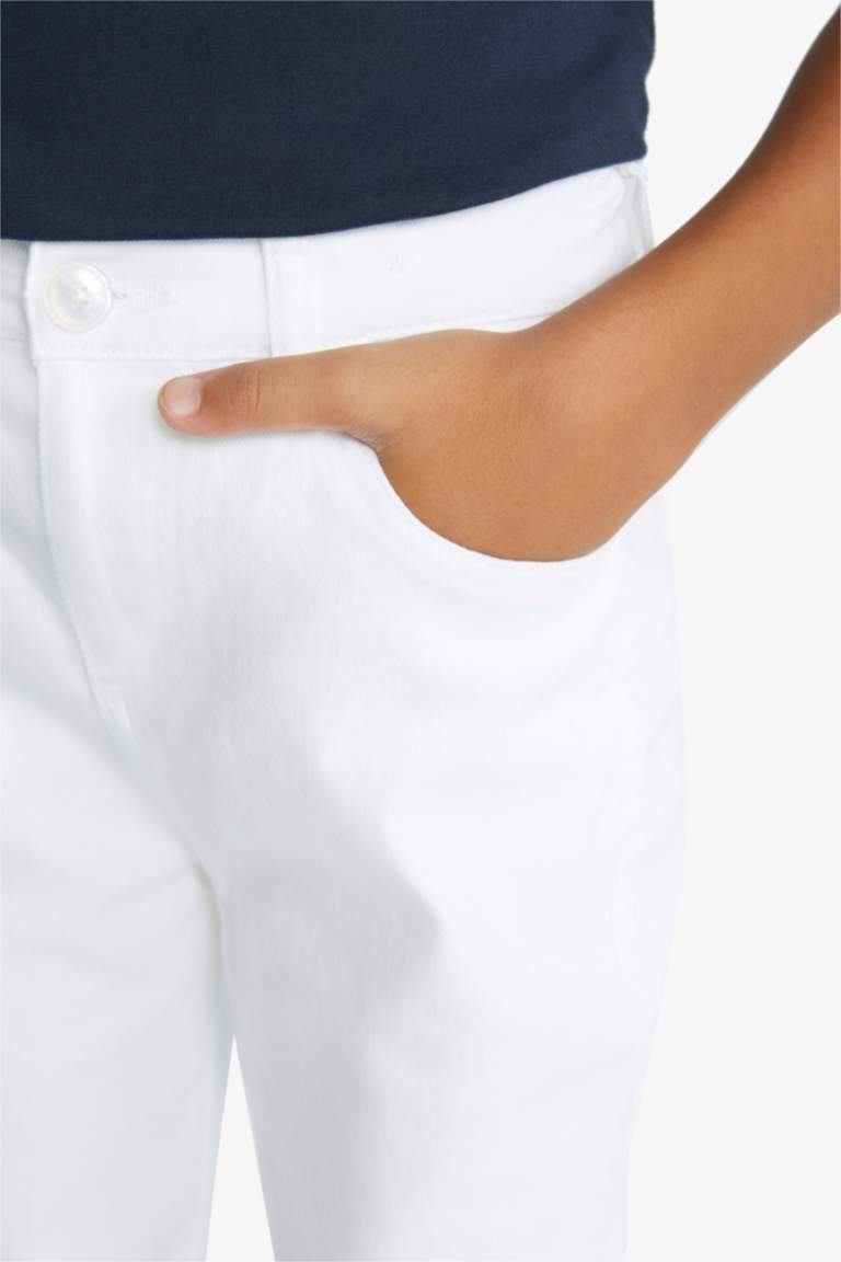 Boy Standard Leg Gabardine White Trousers
