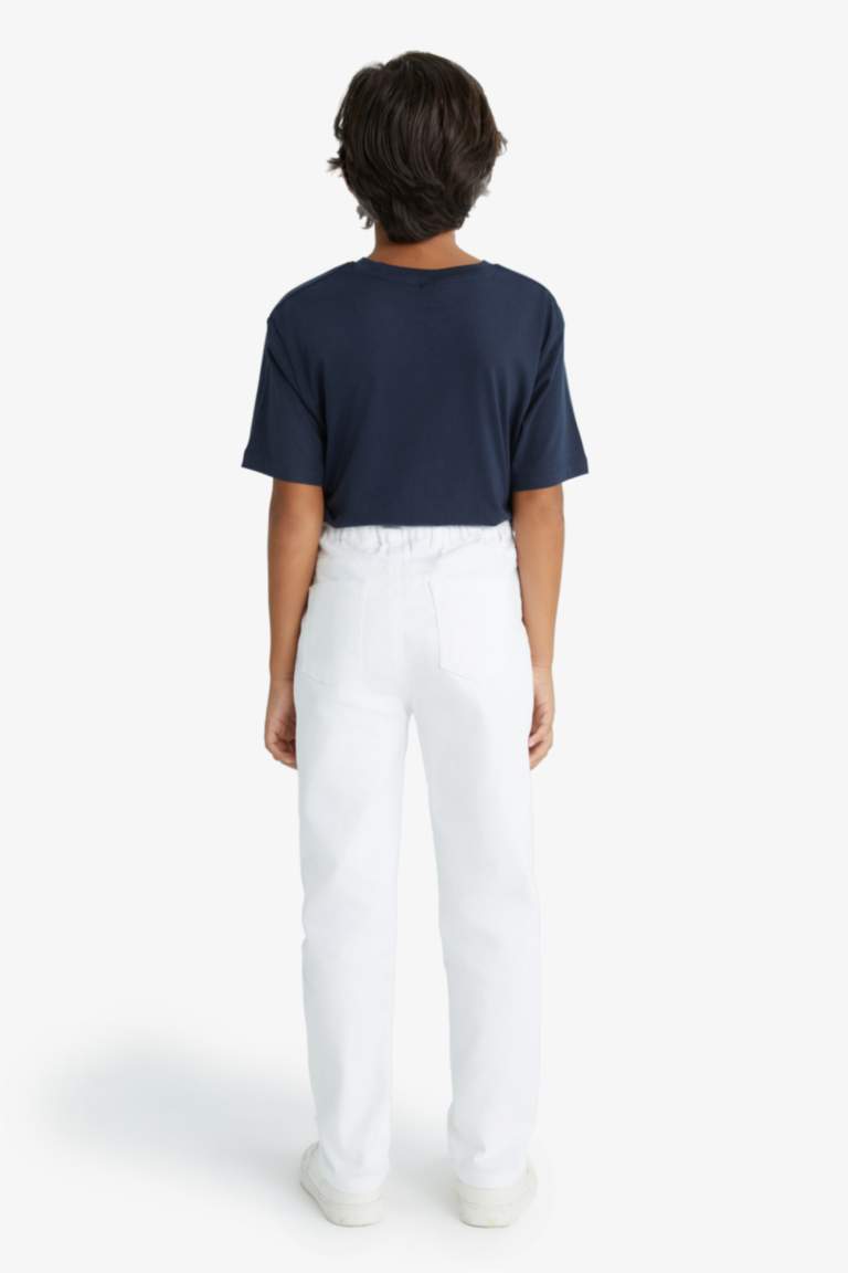 Boy Standard Leg Gabardine White Trousers