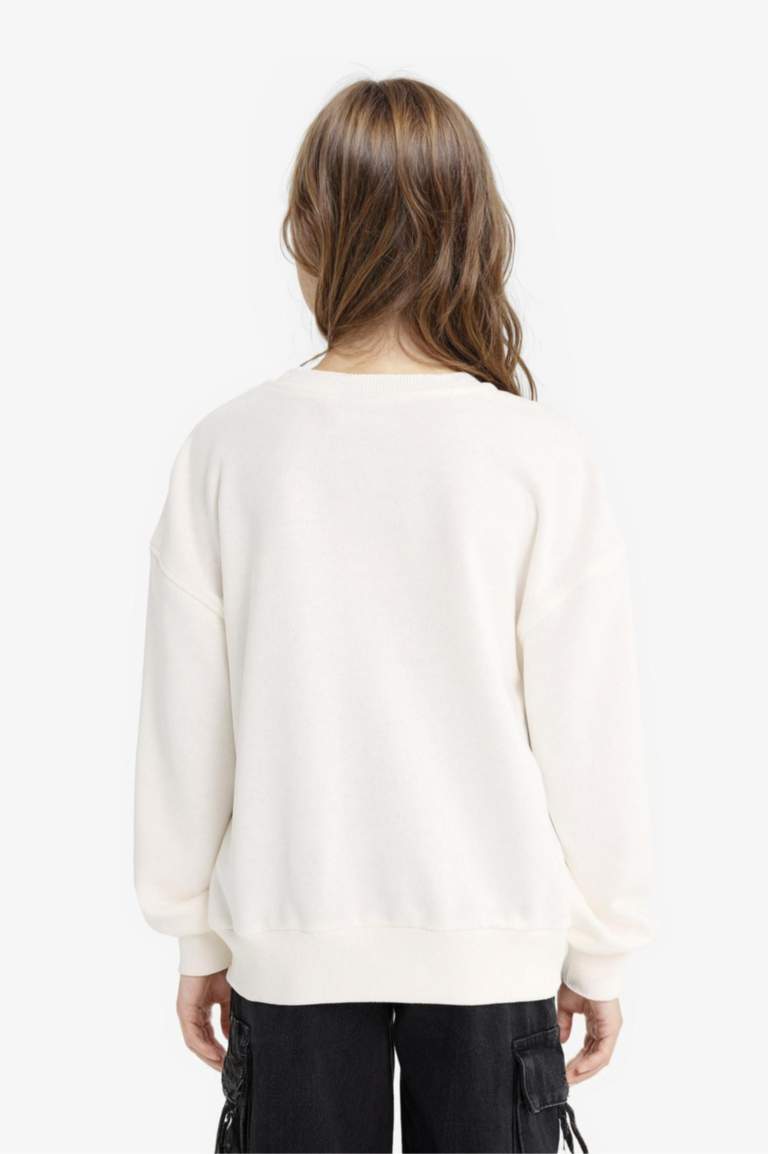 سويت شيرت بناتي اوفر سايز بياخة مستديرة من باور باف جيرلز