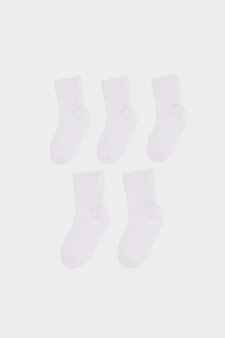 Baby Boy Non-Slip Base 5 Piece Cotton Long Socks