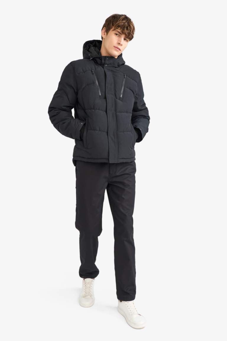 Водонепроницаемая куртка Slim Fit с капюшоном и флисовой подкладкой