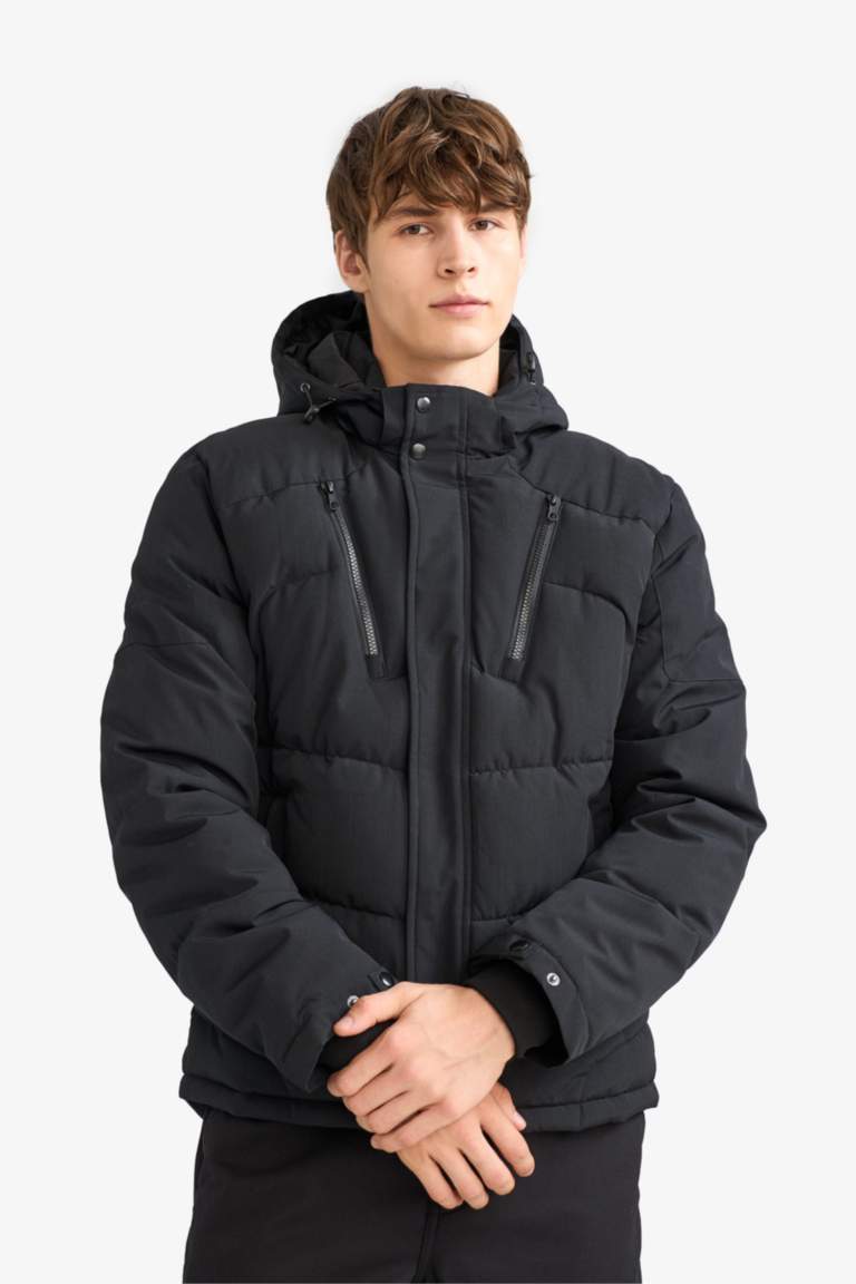 Водонепроницаемая куртка Slim Fit с капюшоном и флисовой подкладкой