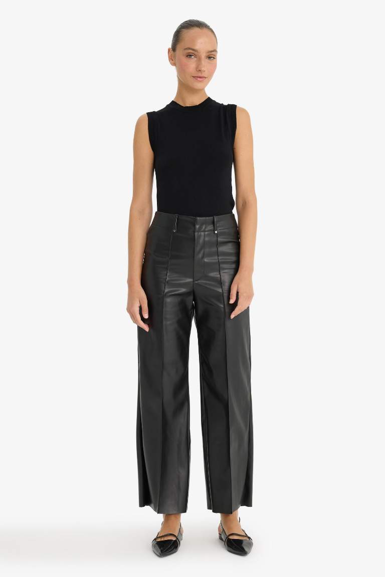 سروال وايد ليج بجيب مزدوج