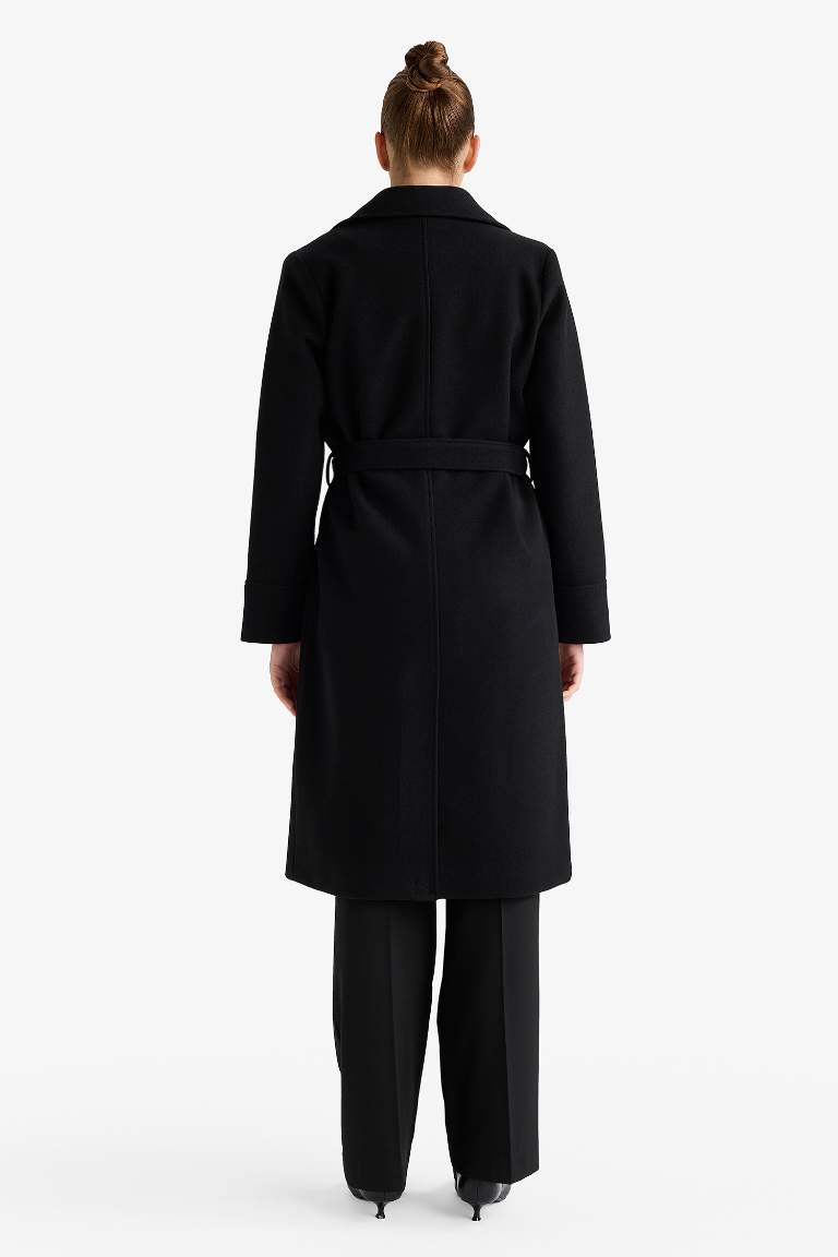 Regular Fit шерстяное пальто с поясом