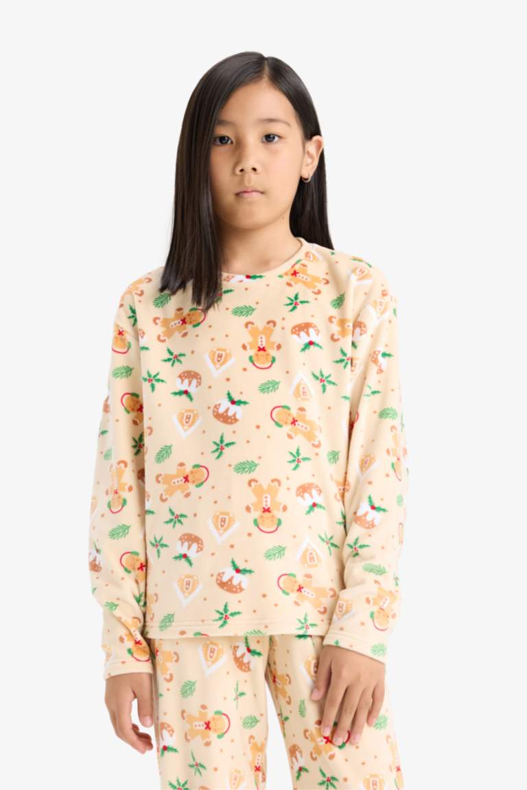 Ensemble Pyjama en velours imprimé Coupe régulière pour fille