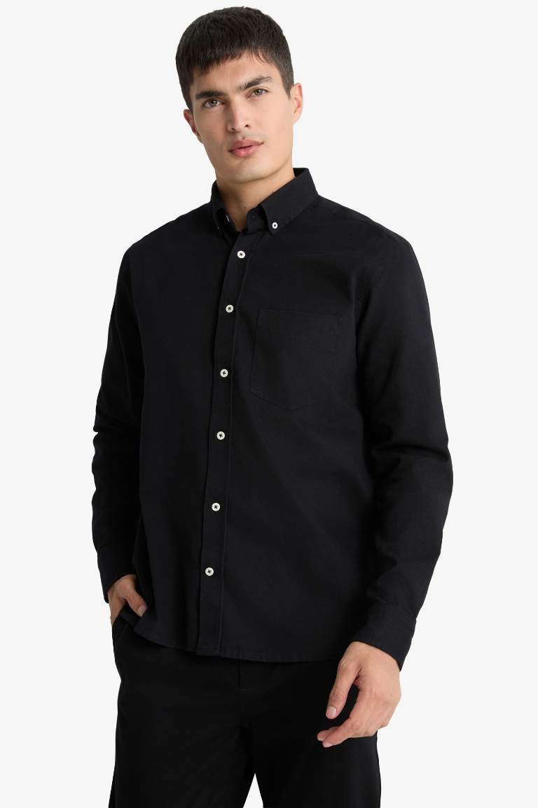 Regular Fit Gabardine Long Sleeve Shirt
