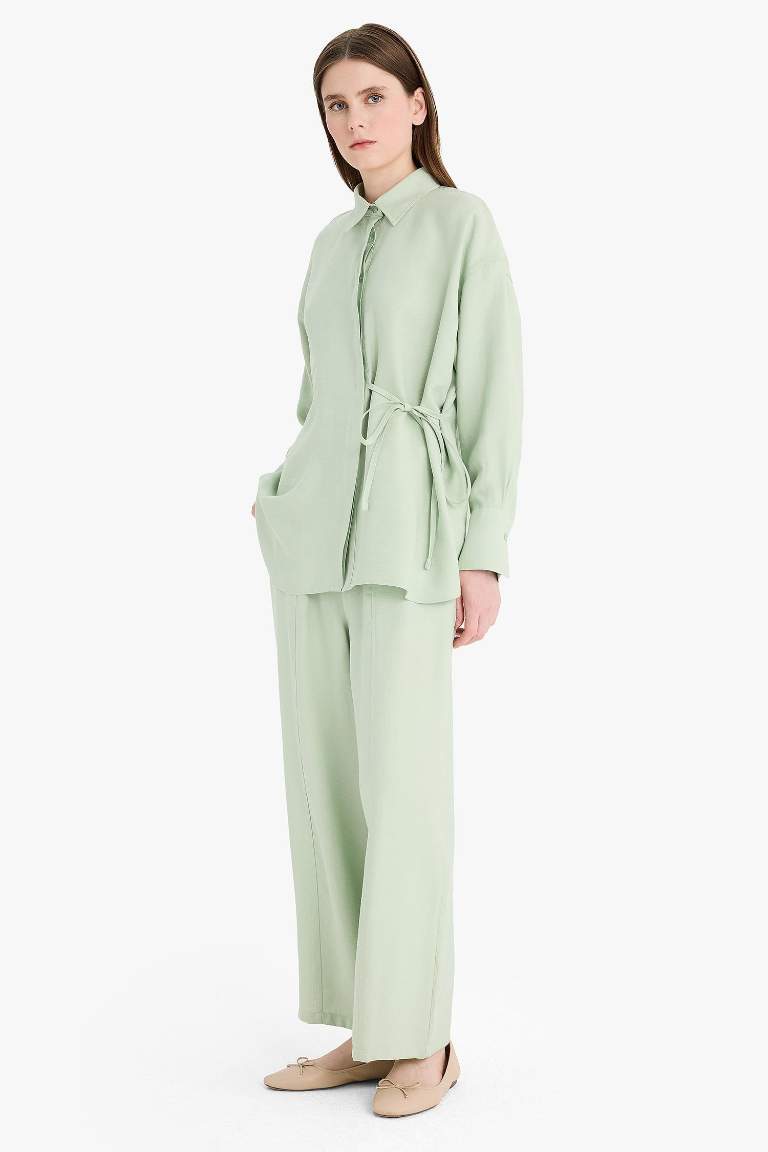 Beli Lastikli Basic Düz Modal Harem Pantolon