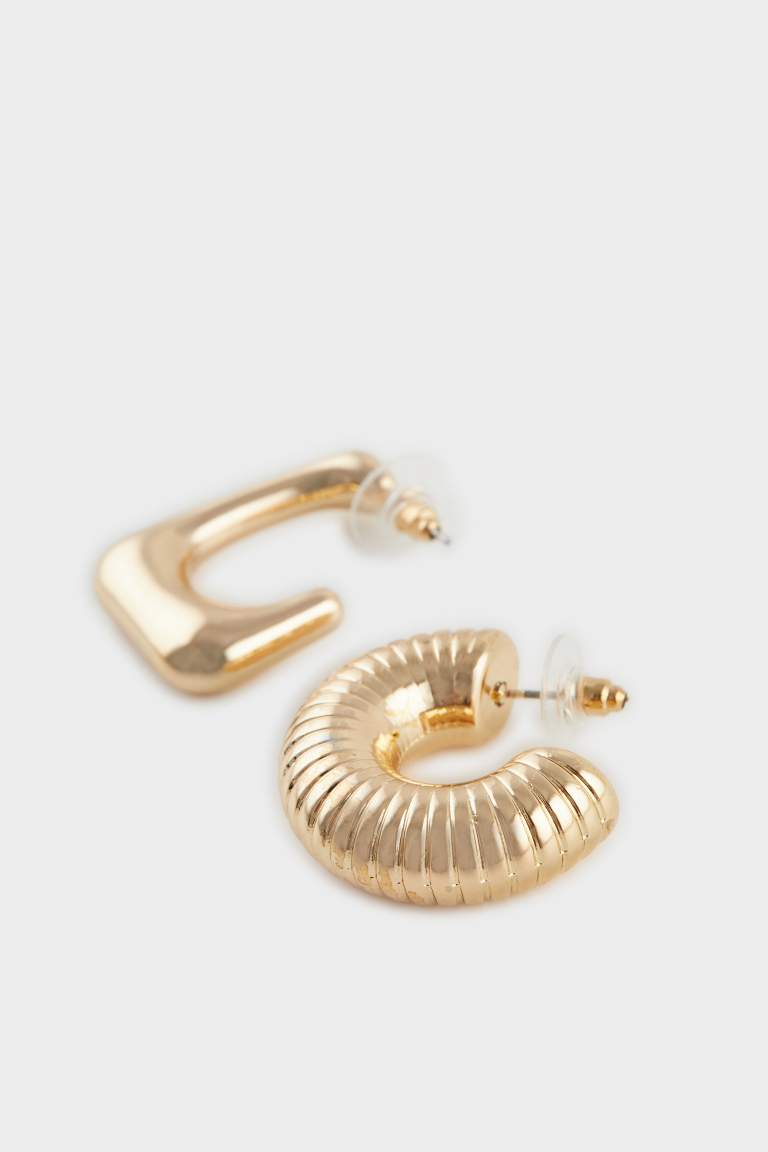 Kadın 2'li Gold Küpe