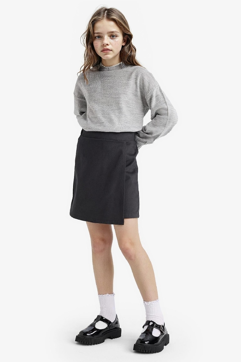 Girl Elastic Waist Gabardine Skort