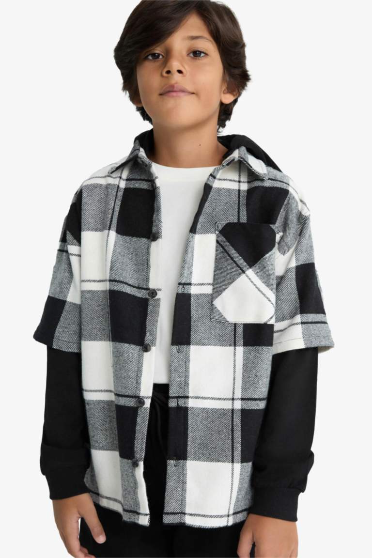 Ұлдарға бас киімді көрпе орта жеңді Ұзын жеңді көйлек