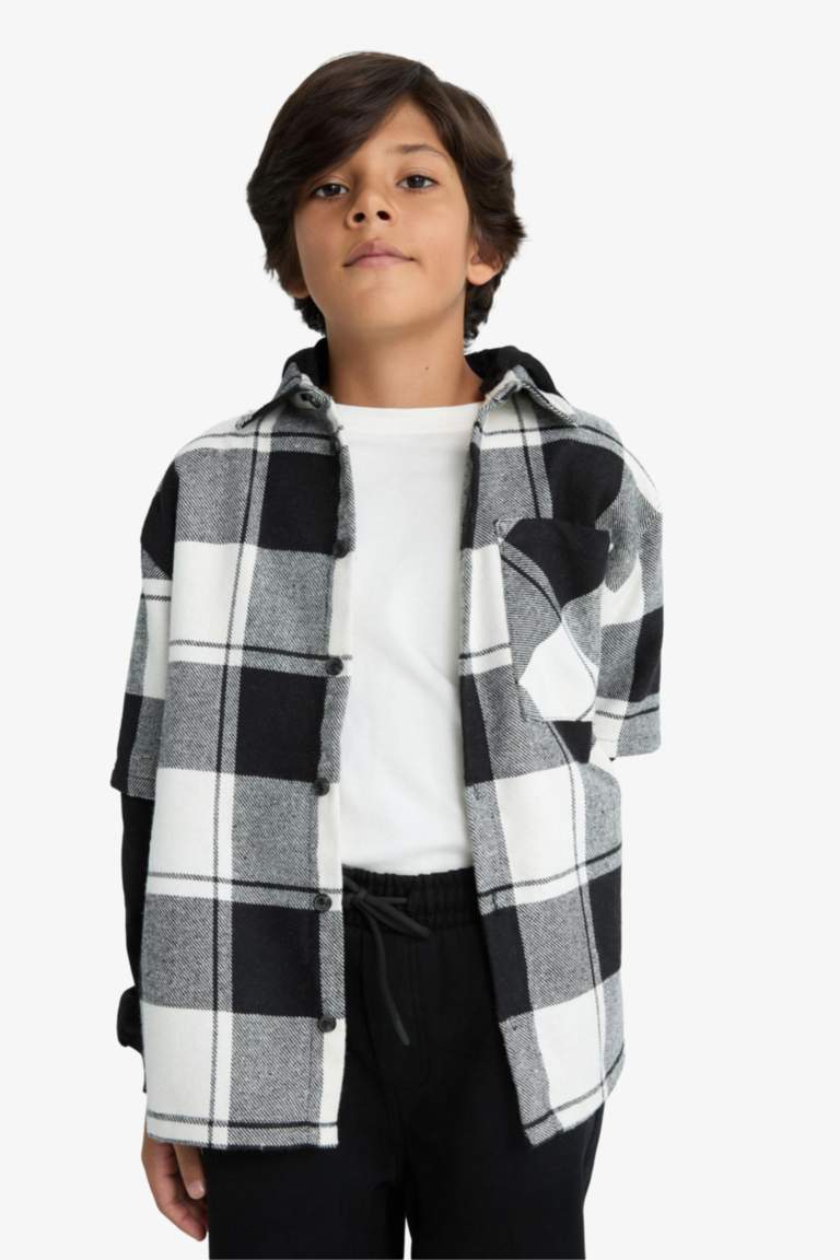 Ұлдарға бас киімді көрпе орта жеңді Ұзын жеңді көйлек