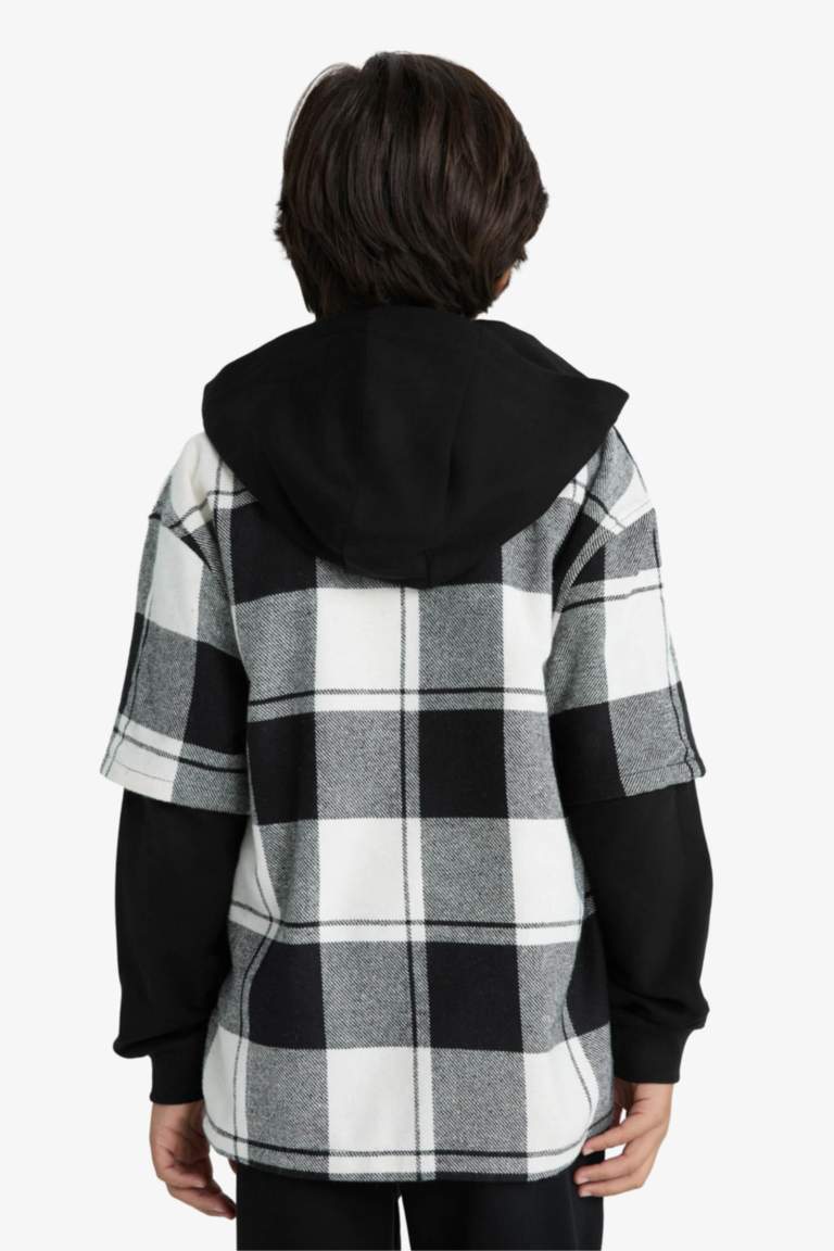 Ұлдарға бас киімді көрпе орта жеңді Ұзын жеңді көйлек