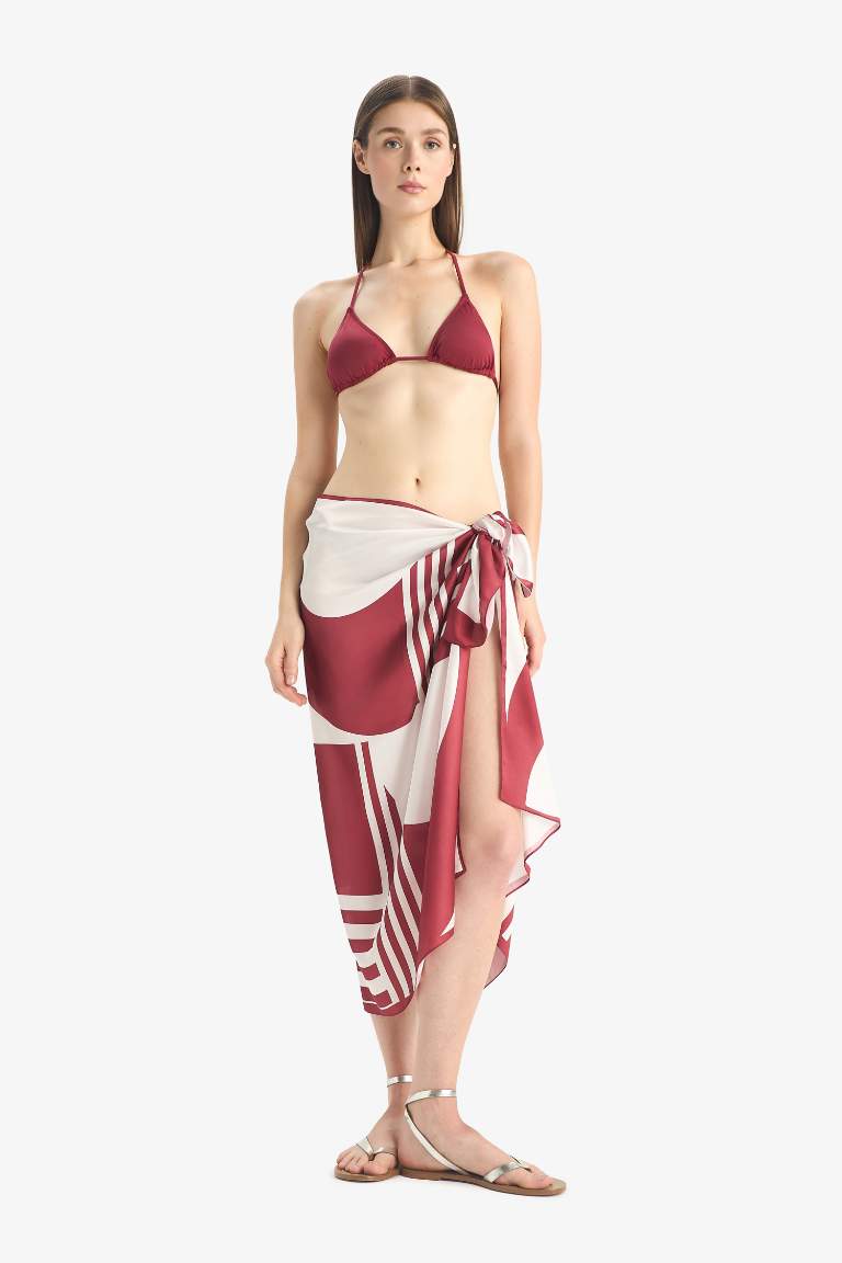 Patterned Satin Beachwear