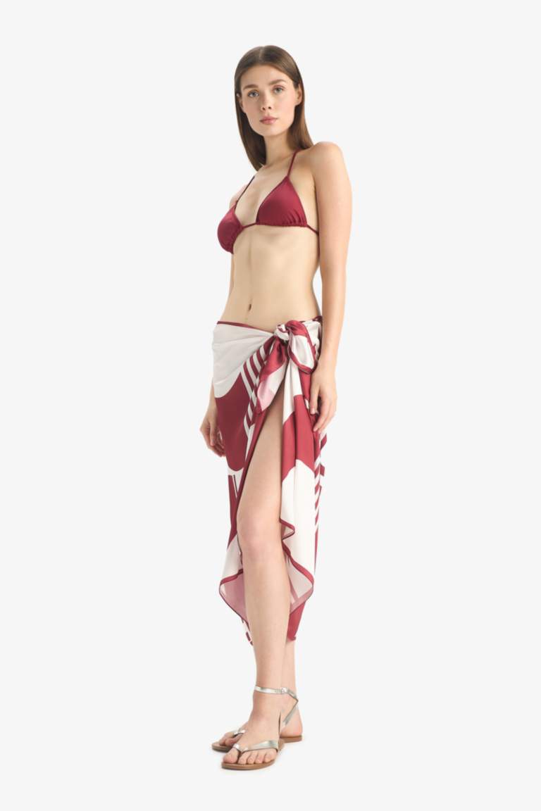 Patterned Satin Beachwear