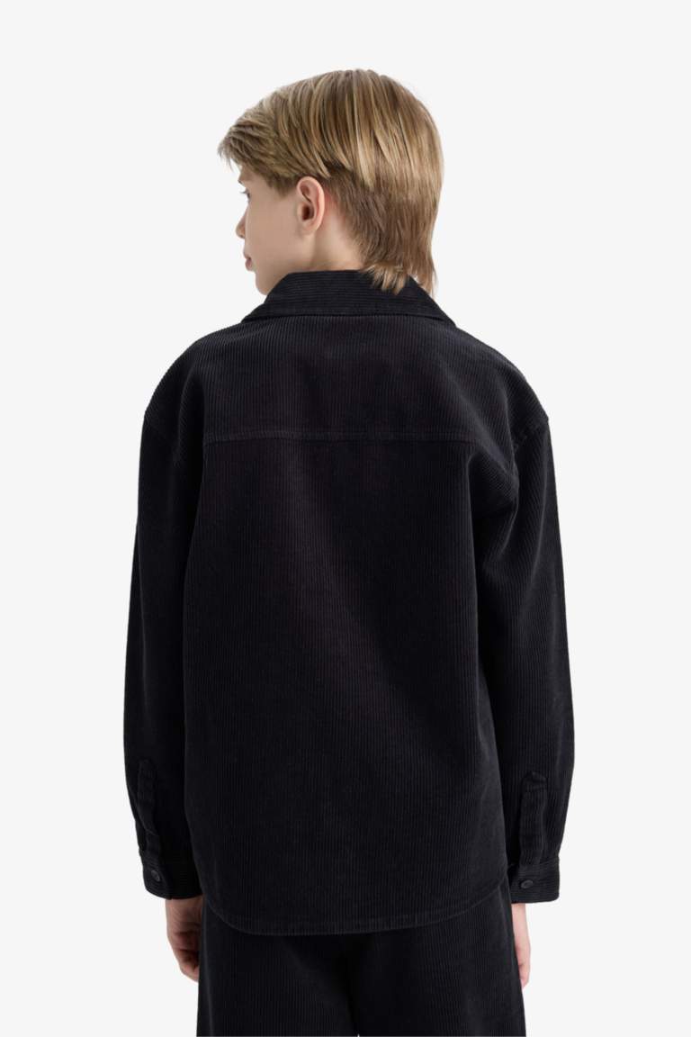Chemise oversize en velours côtelé à manches longues pour garçon