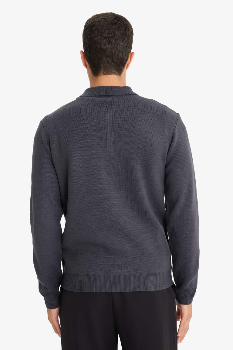 Standard Fit Polo Collar Knitwear Pullover