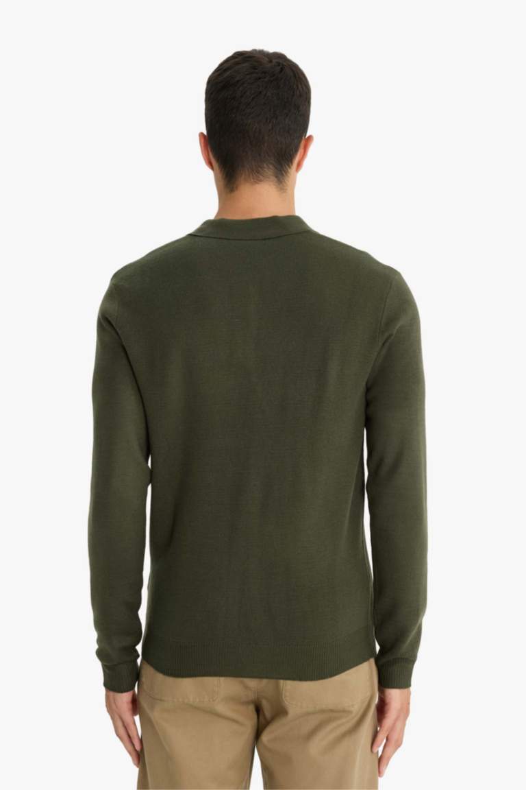 стандарт пішім поло жаға трикотаж Пулловер