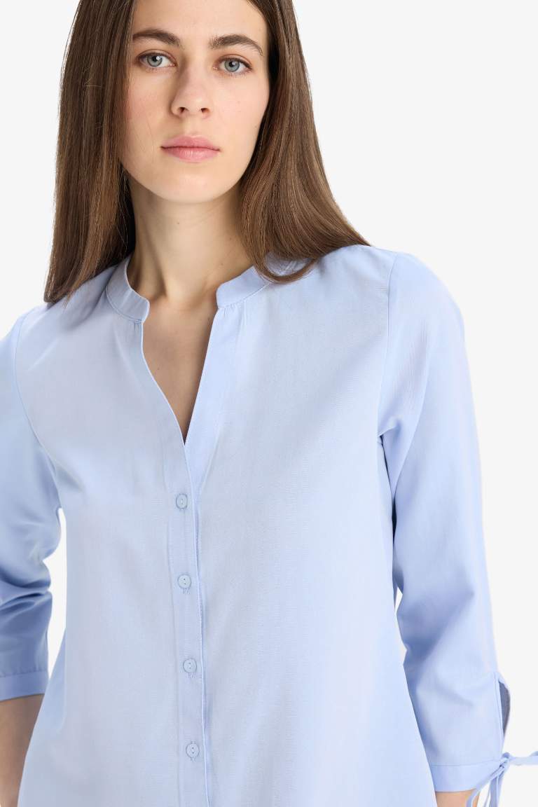 Regular Fit Shirt Collar Poplin Long Sleeve Shirt