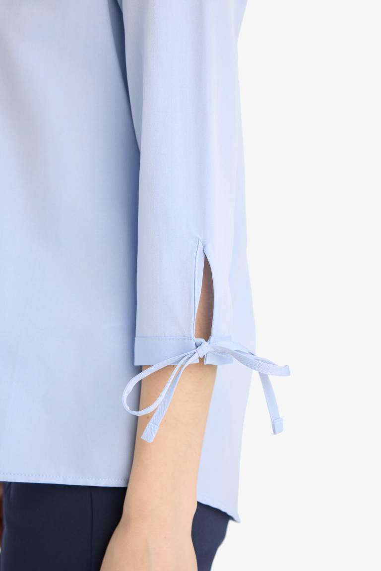 Regular Fit Shirt Collar Poplin Long Sleeve Shirt